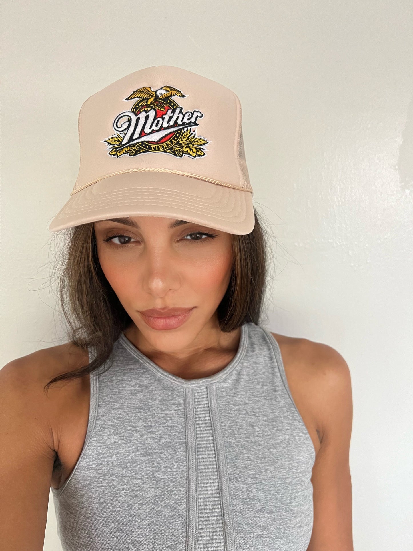 Beige Miller Mother Tierra trucker hat