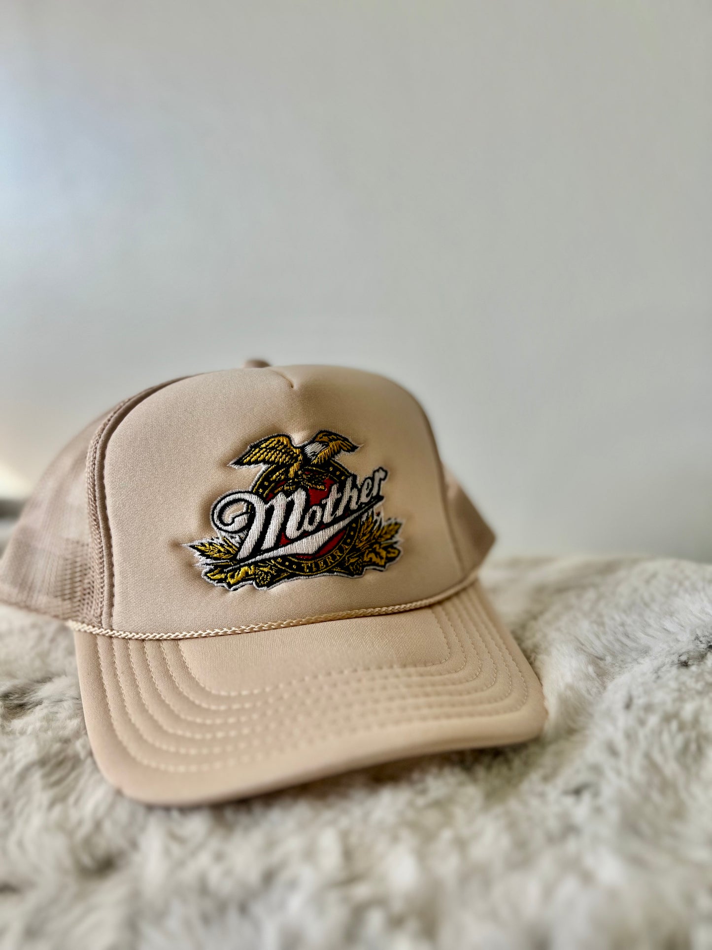 Beige Miller Mother Tierra trucker hat