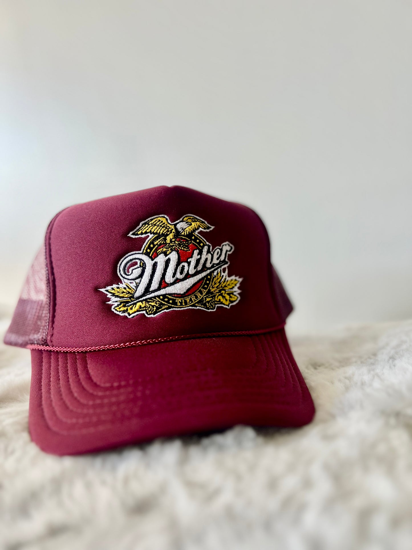 Burgundy Miller Mother Tierra trucker hat